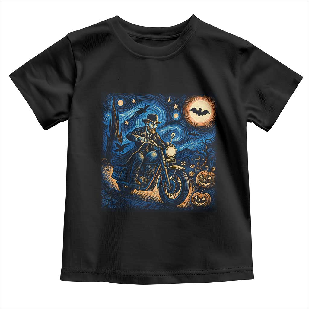 Dirt Bike Toddler T Shirt Van Gogh Starry Night Halloween Biker - Wonder Print Shop
