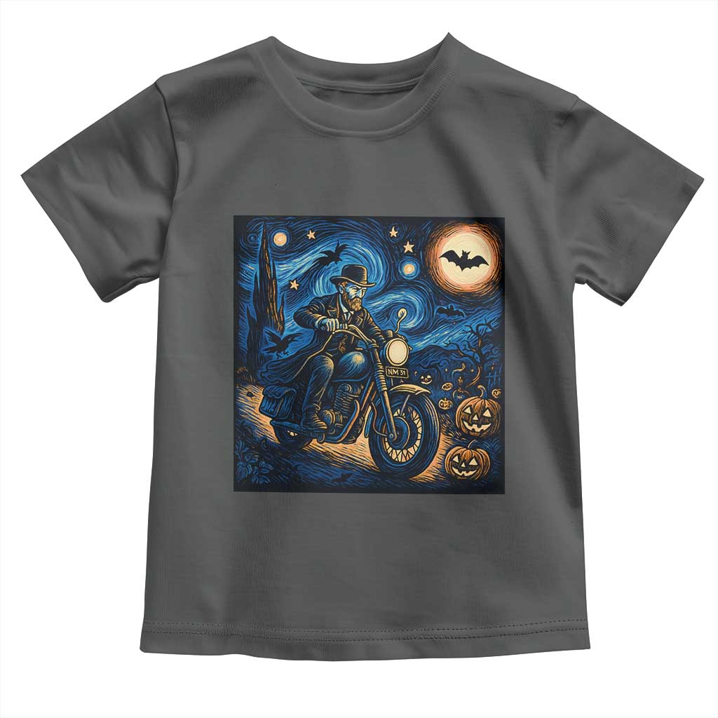 Dirt Bike Toddler T Shirt Van Gogh Starry Night Halloween Biker - Wonder Print Shop
