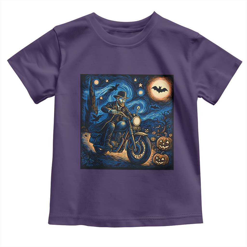 Dirt Bike Toddler T Shirt Van Gogh Starry Night Halloween Biker - Wonder Print Shop