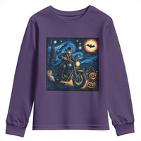 Dirt Bike Youth Sweatshirt Van Gogh Starry Night Halloween Biker - Wonder Print Shop