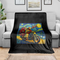 Dirt Bike Motocross Throw Blanket Jesus Santa Christmas Starry Night - Wonder Print Shop