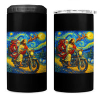 Dirt Bike Motocross 4 in 1 Can Cooler Tumbler Jesus Santa Christmas Starry Night
