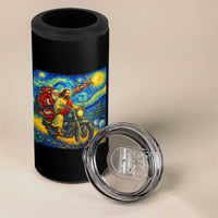 Dirt Bike Motocross 4 in 1 Can Cooler Tumbler Jesus Santa Christmas Starry Night