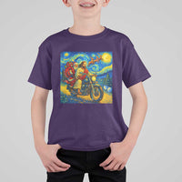 Dirt Bike Motocross T Shirt For Kid Jesus Santa Christmas Starry Night - Wonder Print Shop