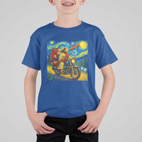 Dirt Bike Motocross T Shirt For Kid Jesus Santa Christmas Starry Night - Wonder Print Shop