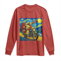 Dirt Bike Motocross Long Sleeve Shirt Jesus Santa Christmas Starry Night - Wonder Print Shop