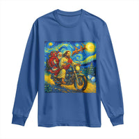 Dirt Bike Motocross Long Sleeve Shirt Jesus Santa Christmas Starry Night - Wonder Print Shop