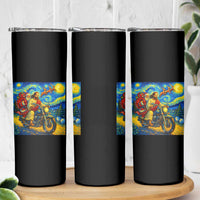Dirt Bike Motocross Skinny Tumbler Jesus Santa Christmas Starry Night
