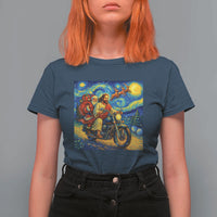 Dirt Bike Motocross T Shirt For Women Jesus Santa Christmas Starry Night - Wonder Print Shop