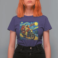 Dirt Bike Motocross T Shirt For Women Jesus Santa Christmas Starry Night - Wonder Print Shop
