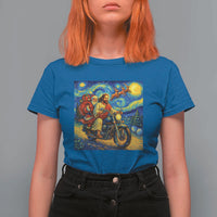 Dirt Bike Motocross T Shirt For Women Jesus Santa Christmas Starry Night - Wonder Print Shop