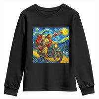 Dirt Bike Motocross Youth Sweatshirt Jesus Santa Christmas Starry Night - Wonder Print Shop