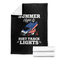 Sprint Car Racing Throw Blanket Summer Nights And Dirt Track Lights - Wonder Print Shop