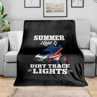 Sprint Car Racing Throw Blanket Summer Nights And Dirt Track Lights - Wonder Print Shop