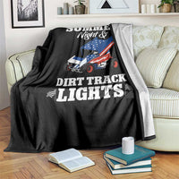 Sprint Car Racing Throw Blanket Summer Nights And Dirt Track Lights - Wonder Print Shop