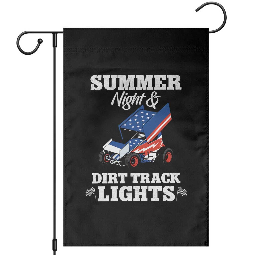 Sprint Car Racing Garden Flag Summer Nights And Dirt Track Lights - Wonder Print Shop