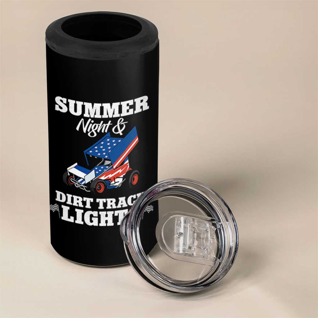 Sprint Car Racing 4 in 1 Can Cooler Tumbler Summer Nights And Dirt Track Lights - Wonder Print Shop