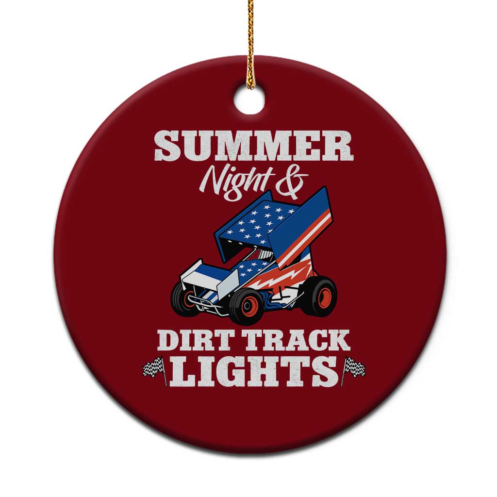 Sprint Car Racing Ceramic Ornament Summer Nights And Dirt Track Lights - Wonder Print Shop
