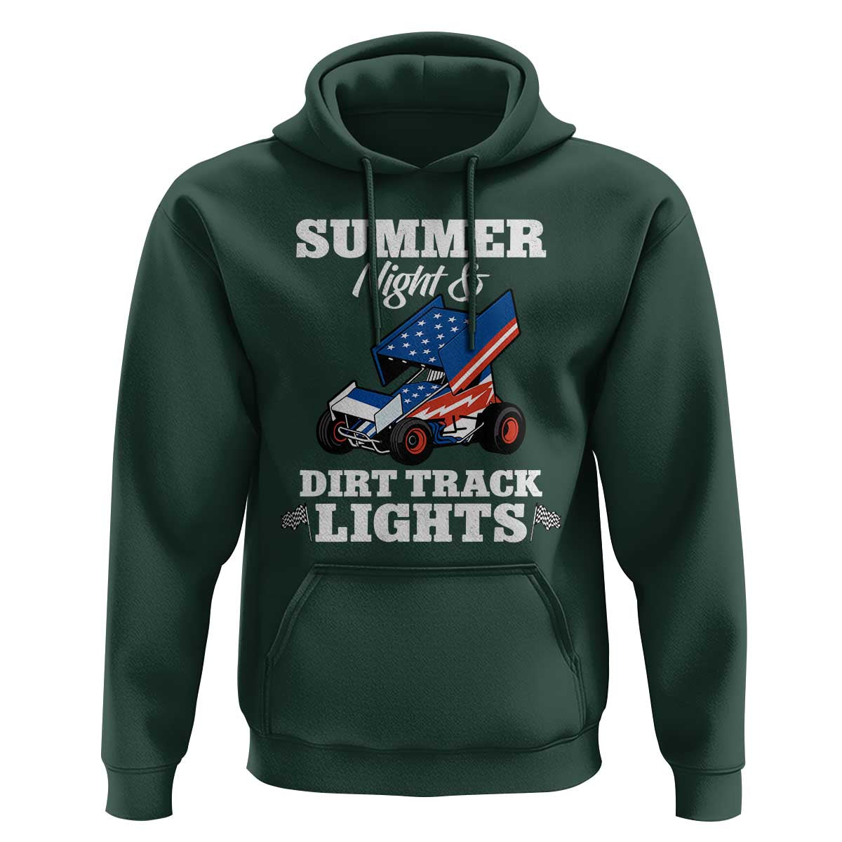 Sprint Car Racing Hoodie Summer Nights And Dirt Track Lights - Wonder Print Shop