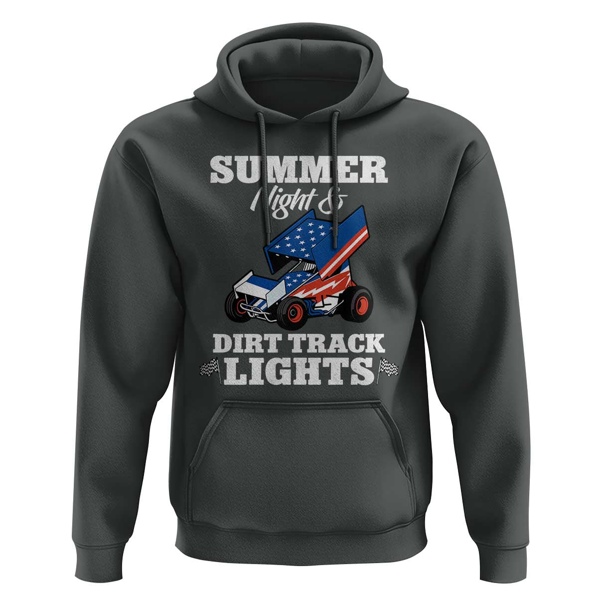Sprint Car Racing Hoodie Summer Nights And Dirt Track Lights - Wonder Print Shop