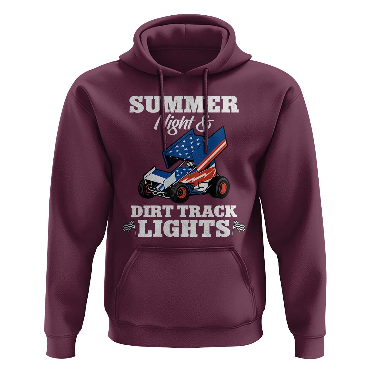 Sprint Car Racing Hoodie Summer Nights And Dirt Track Lights - Wonder Print Shop