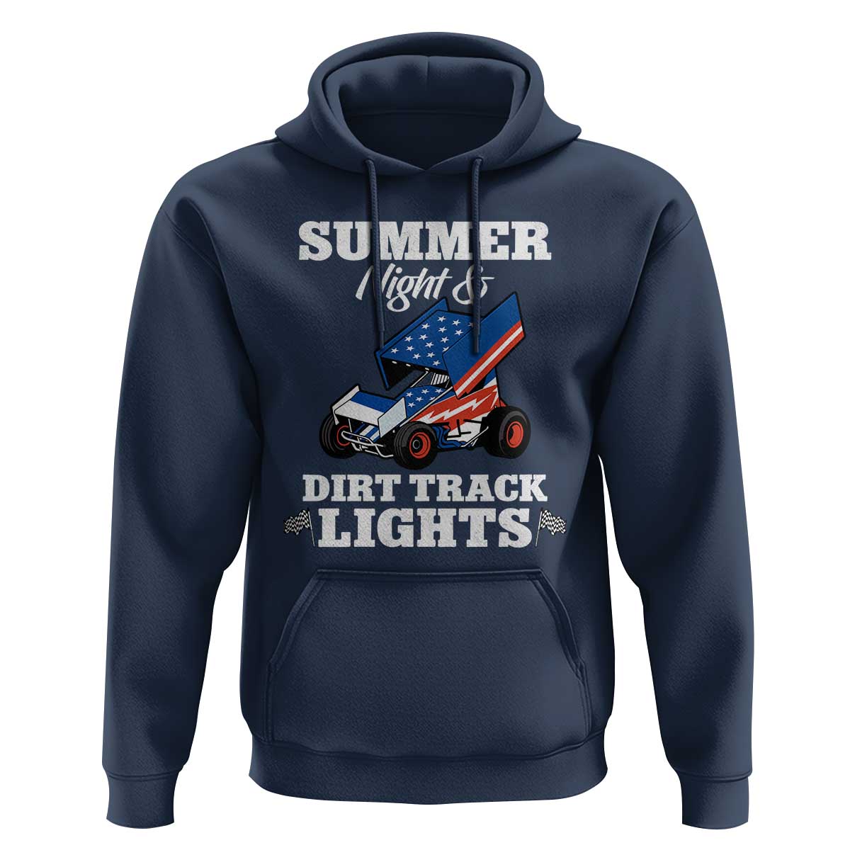 Sprint Car Racing Hoodie Summer Nights And Dirt Track Lights - Wonder Print Shop