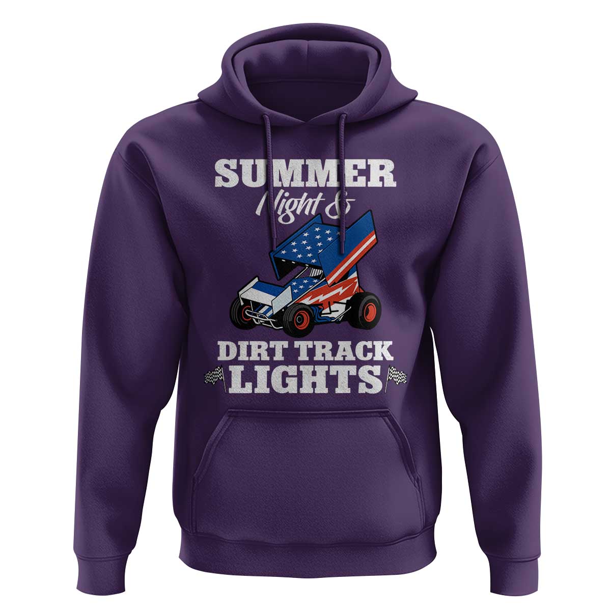 Sprint Car Racing Hoodie Summer Nights And Dirt Track Lights - Wonder Print Shop