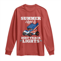 Sprint Car Racing Long Sleeve Shirt Summer Nights And Dirt Track Lights - Wonder Print Shop