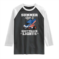 Sprint Car Racing Raglan Shirt Summer Nights And Dirt Track Lights - undefined