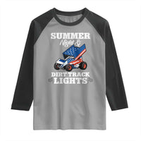 Sprint Car Racing Raglan Shirt Summer Nights And Dirt Track Lights - undefined