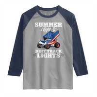 Sprint Car Racing Raglan Shirt Summer Nights And Dirt Track Lights - undefined