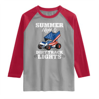 Sprint Car Racing Raglan Shirt Summer Nights And Dirt Track Lights - undefined