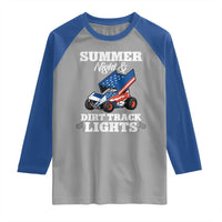 Sprint Car Racing Raglan Shirt Summer Nights And Dirt Track Lights - undefined