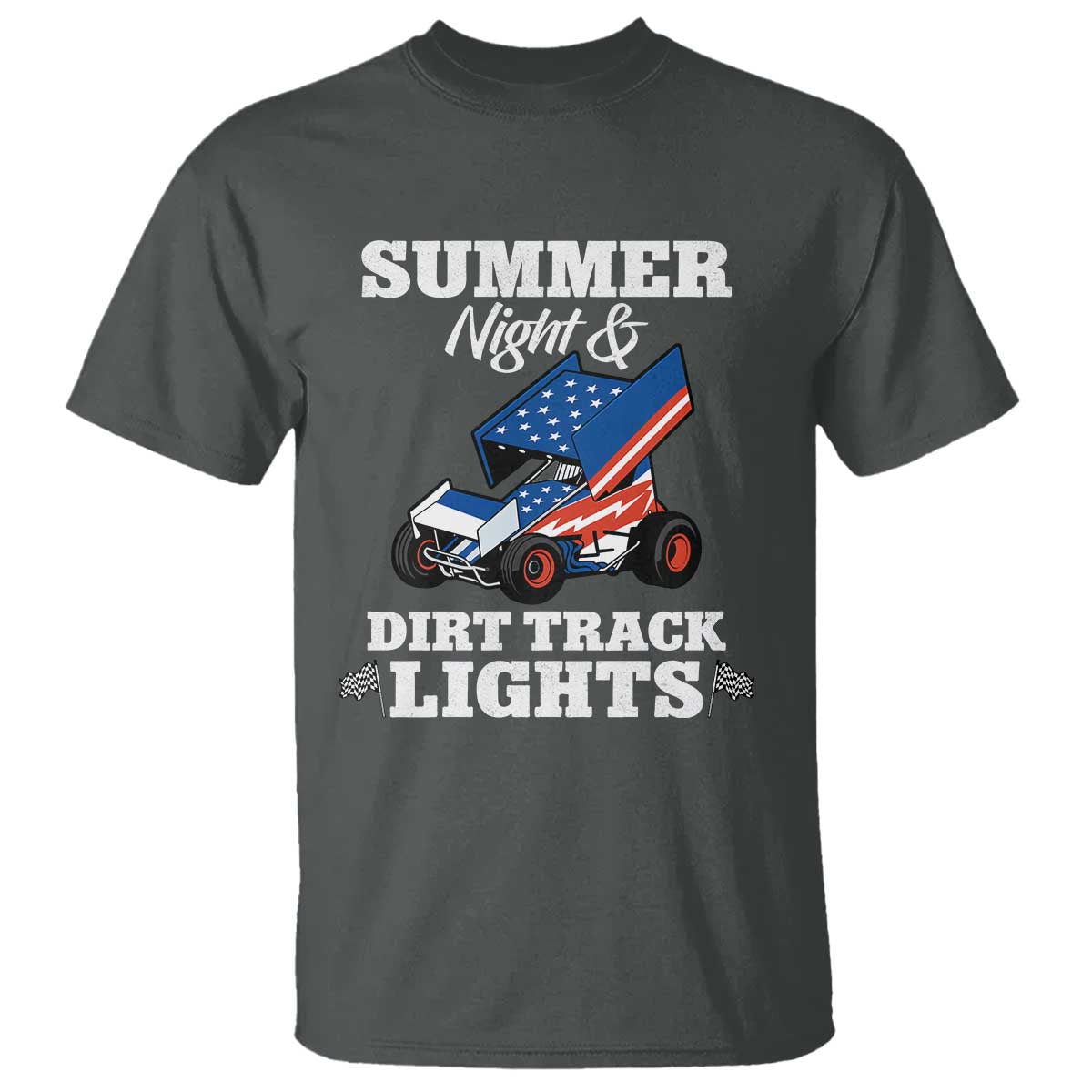Sprint Car Racing T Shirt Summer Nights And Dirt Track Lights - Wonder Print Shop