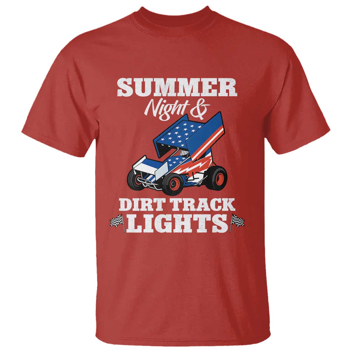 Sprint Car Racing T Shirt Summer Nights And Dirt Track Lights - Wonder Print Shop