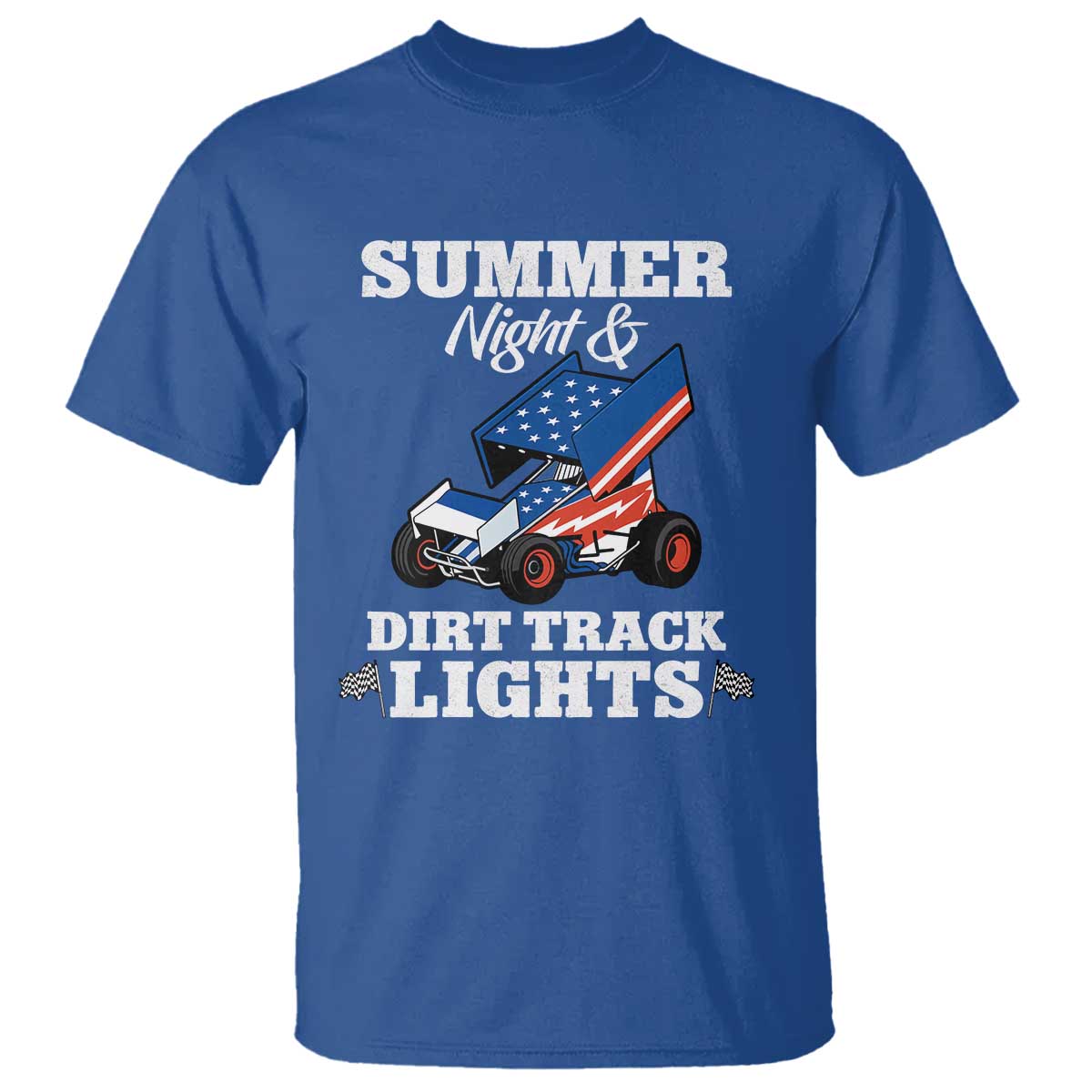 Sprint Car Racing T Shirt Summer Nights And Dirt Track Lights - Wonder Print Shop