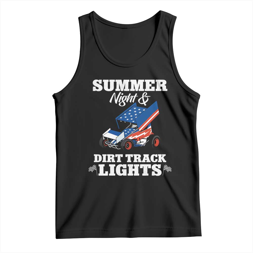 Sprint Car Racing Tank Top Summer Nights And Dirt Track Lights - Wonder Print Shop