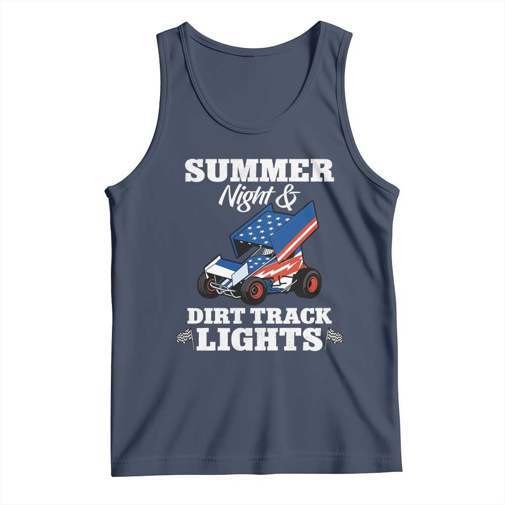 Sprint Car Racing Tank Top Summer Nights And Dirt Track Lights - Wonder Print Shop
