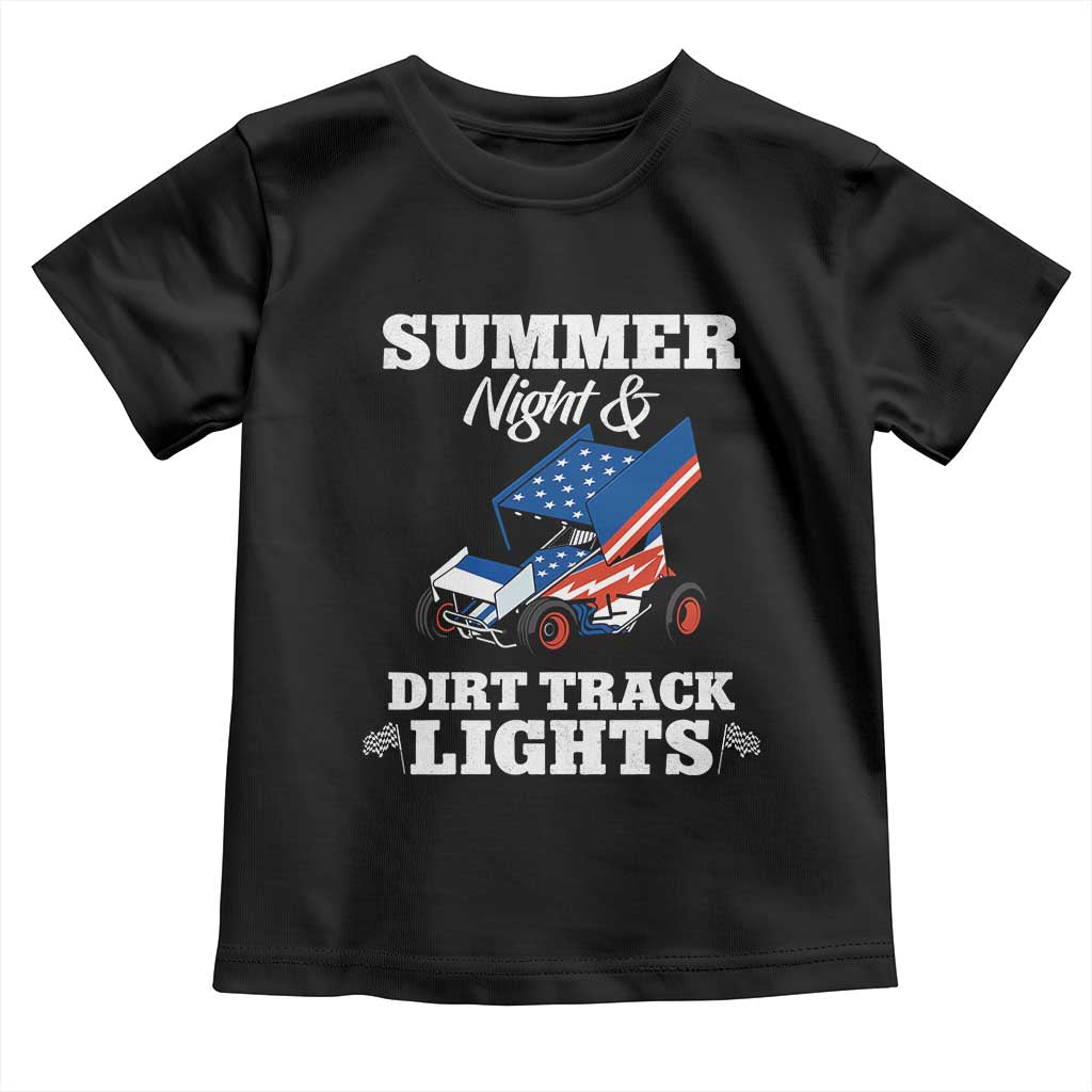 Sprint Car Racing Toddler T Shirt Summer Nights And Dirt Track Lights - Wonder Print Shop