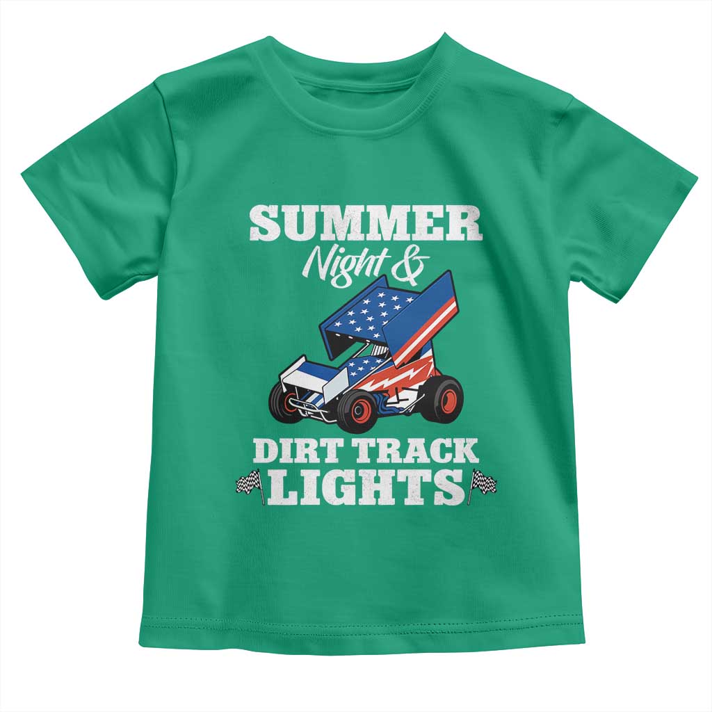 Sprint Car Racing Toddler T Shirt Summer Nights And Dirt Track Lights - Wonder Print Shop