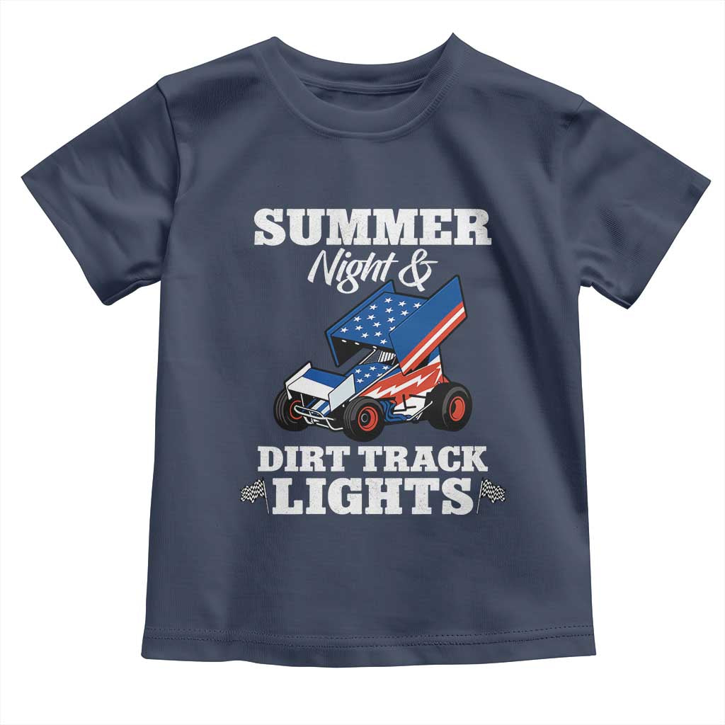 Sprint Car Racing Toddler T Shirt Summer Nights And Dirt Track Lights - Wonder Print Shop