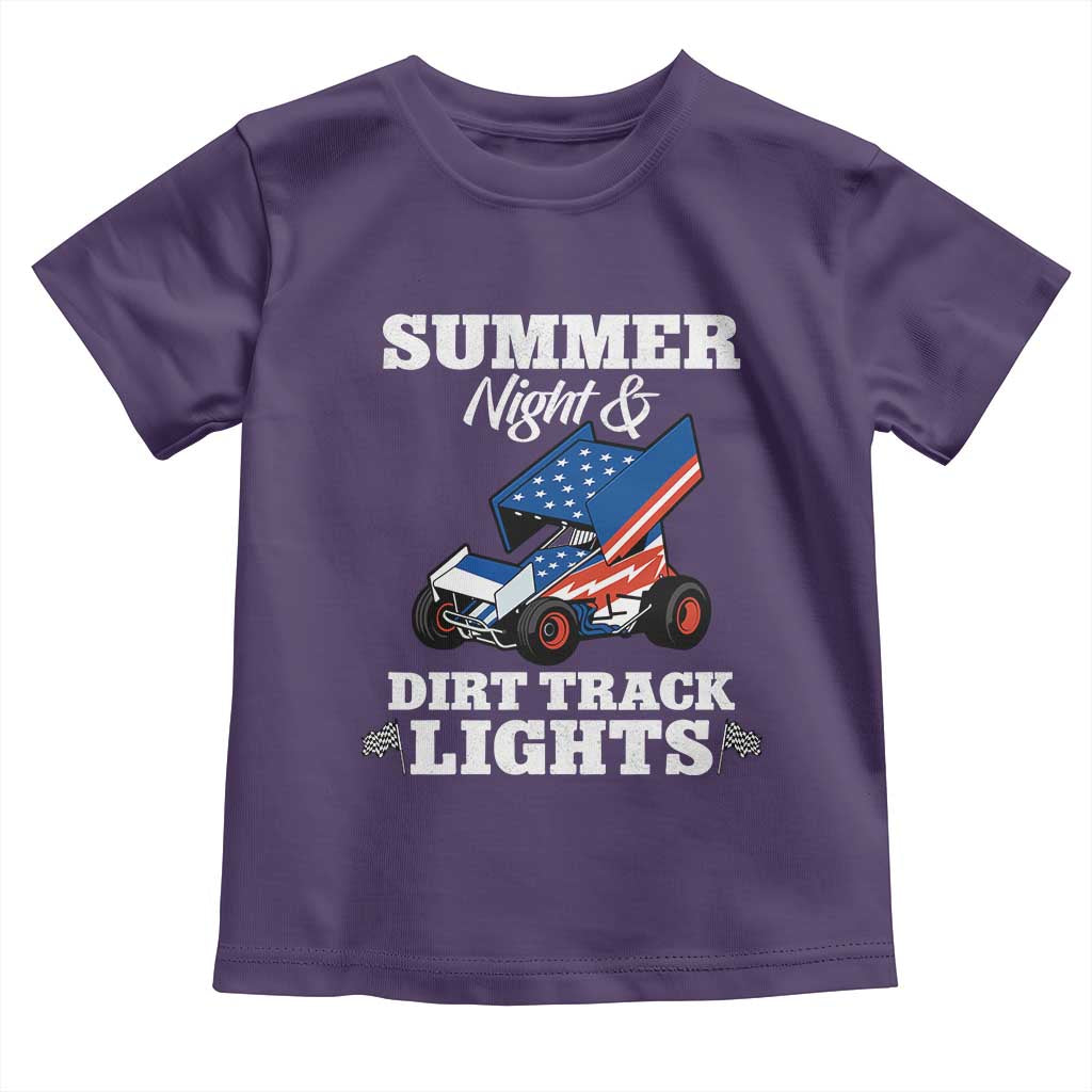 Sprint Car Racing Toddler T Shirt Summer Nights And Dirt Track Lights - Wonder Print Shop