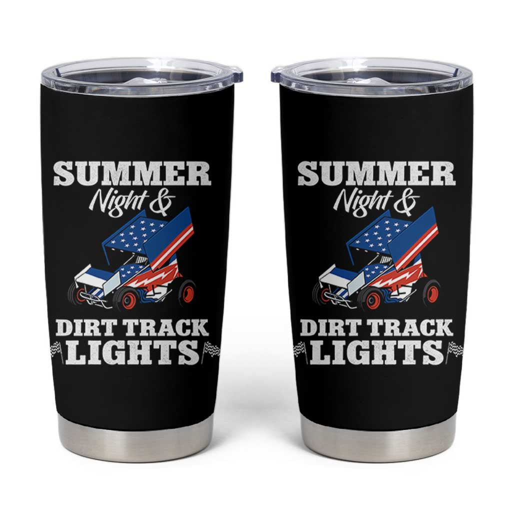 Sprint Car Racing Tumbler Cup Summer Nights And Dirt Track Lights - Wonder Print Shop