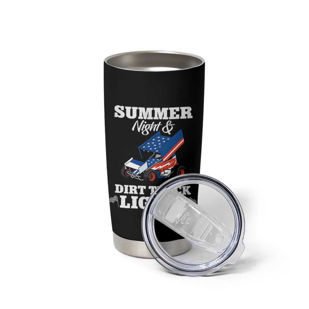 Sprint Car Racing Tumbler Cup Summer Nights And Dirt Track Lights - Wonder Print Shop