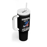Sprint Car Racing Tumbler With Handle Summer Nights And Dirt Track Lights - Wonder Print Shop