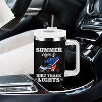Sprint Car Racing Tumbler With Handle Summer Nights And Dirt Track Lights - Wonder Print Shop