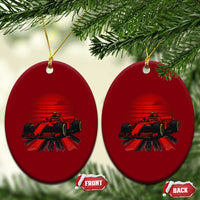 Racing Car Red Speed Motorsport Ceramic Ornament - Wonder Print Shop
