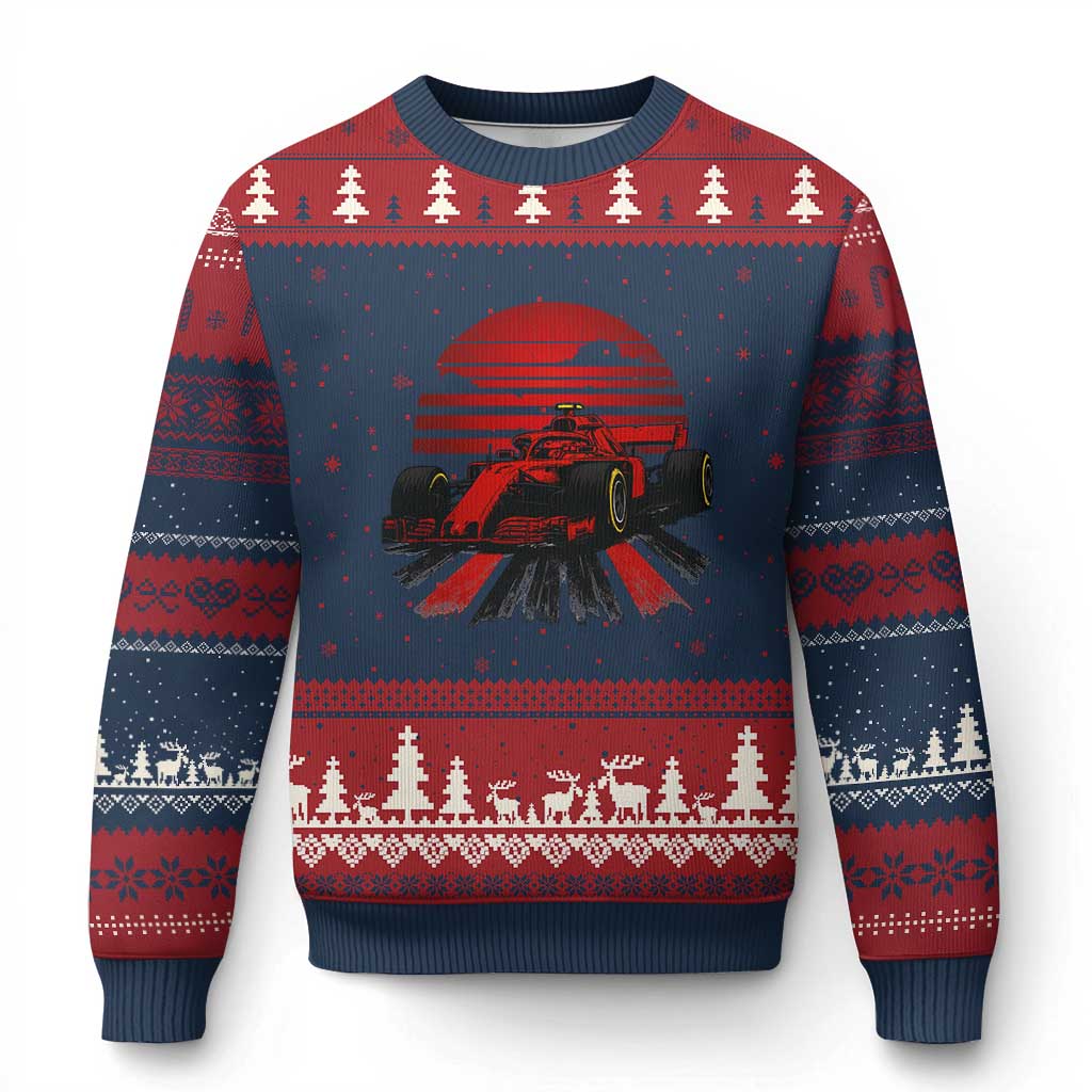 Racing Car Red Speed Motorsport Ugly Christmas Sweater - Wonder Print Shop