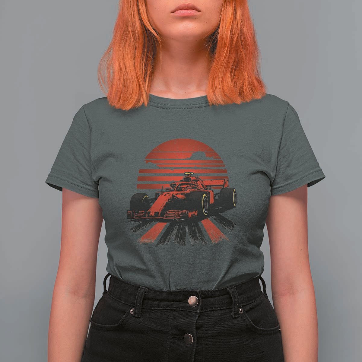 Racing Car Red Speed Motorsport T Shirt For Women - Wonder Print Shop