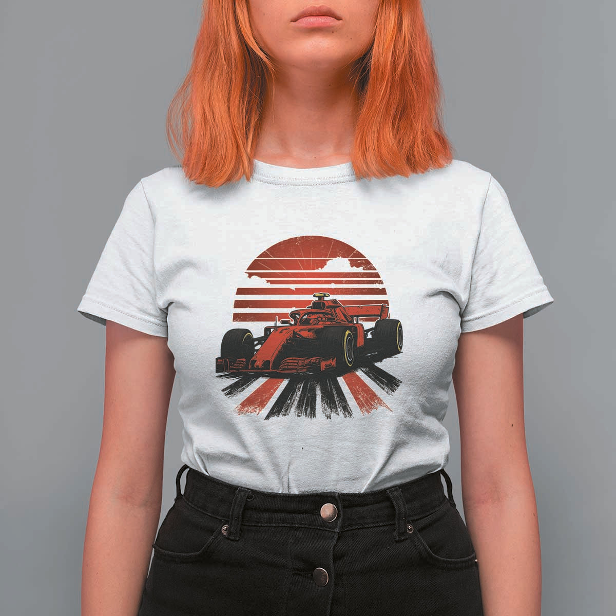 Racing Car Red Speed Motorsport T Shirt For Women - Wonder Print Shop